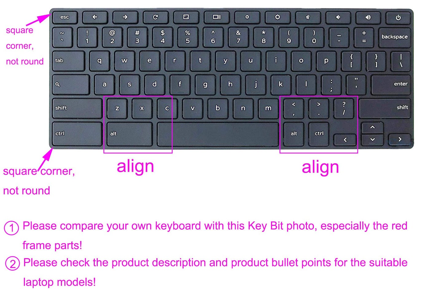 UHamn Keyboard Skin Compatible for 13.3" Dell Chromebook 13 3380 & 11.6" Dell Chromebook 3100 3120 3180 (Not Compatible for Dell Chromebook 14 C7486 & Dell 11 inch 3180 Windows Laptop- Pink Ombre